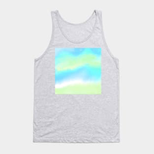 Blue and Green Watercolor Blend Tank Top